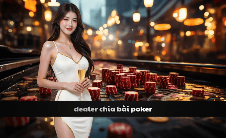 Dealer chia bài poker